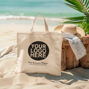 Custom Company Logo With Business Slogan Large Tote Bag