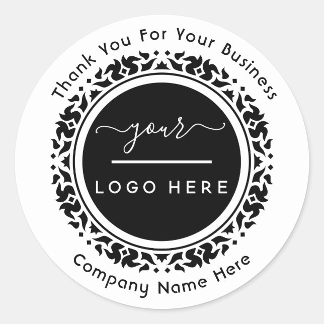 Custom Company Logo With Text Holographic Classic  Classic Round Sticker (Front)