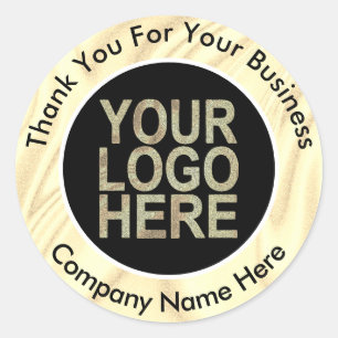 Custom Company Logo With Text Holographic Classic Round Sticker