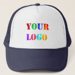 Custom Company Logo Your Business Trucker Hat<br><div class="desc">Hat with Your Logo or Photo / QR Code or Text Promotional Business or Modern Personal Trucker Hats / Gift - Add Your Logo - Image - Photo or QR Code / or Text / Information - Resize and move elements with Customisation tool. Choose colours ! ( Select your logo...</div>