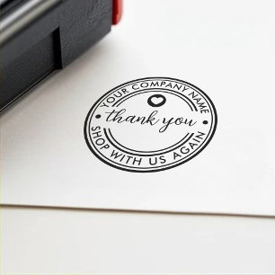Custom Company Name Heart Symbol Thank You Message Self-inking Stamp
