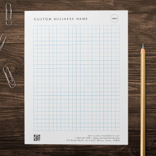 Custom Company Name Logo QR Code Drawing Graph Pad