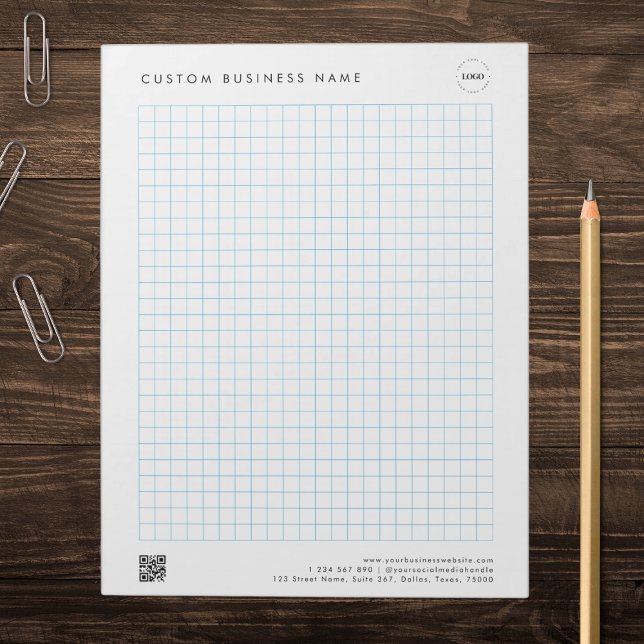 Custom Company Name Logo QR Code Drawing Graph Pad (Creator Uploaded)