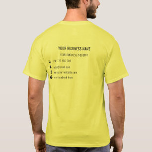 Custom Company Name Text Info Business T-Shirt