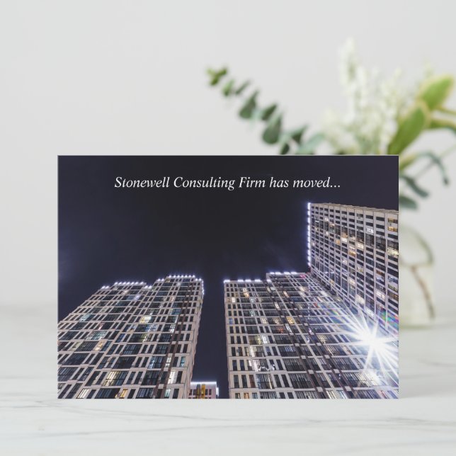Custom Company Office Building Business Moving Announcement (Standing Front)