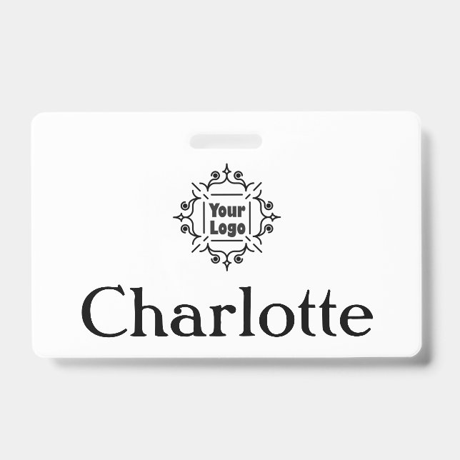 Custom Company or Business Logo and Name ID Badge (Front)