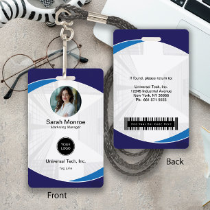 Custom Company Photo Logo Bar Code Security ID ID Badge