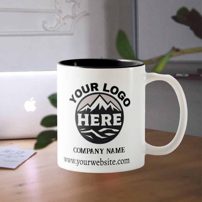 Custom Company Promotional Business Logo  Two-Tone Coffee Mug (Creator Uploaded)
