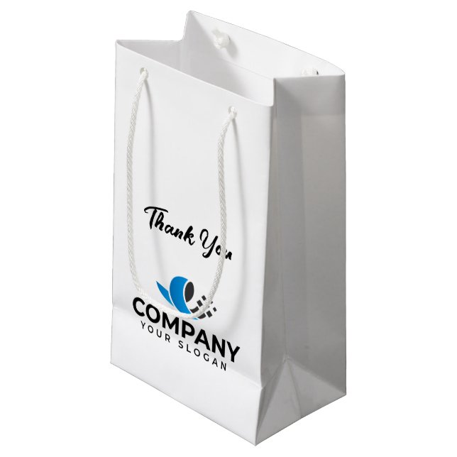 Custom Company promotional  Small Gift Bag (Front Angled)