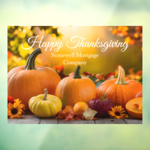 Custom Company Thanksgiving Pumpkin Marketing Window Cling
