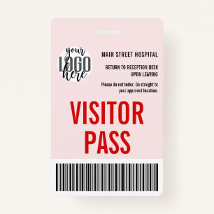 Custom Company Visitor Pass Barcode Logo ID ID Badge