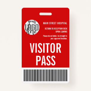 Custom Company Visitor Pass Barcode Logo ID ID Badge