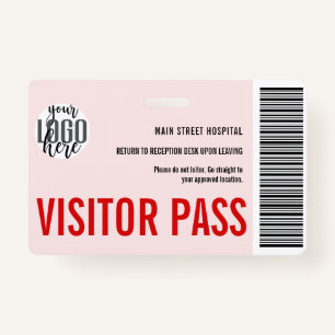Custom Company Visitor Pass Barcode Logo ID ID Badge