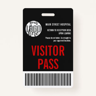 Custom Company Visitor Pass Barcode Logo ID ID Badge