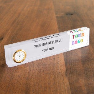 Custom Company Your Logo Text Name Desk Name Plate