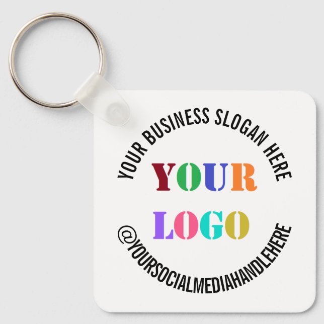 Custom Compeny Logo Social Media Keychain Template (Front)