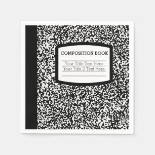 Custom Composition Book Black/White School/Teacher Napkin