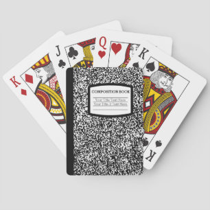 Custom Composition Book Black/White School/Teacher Playing Cards