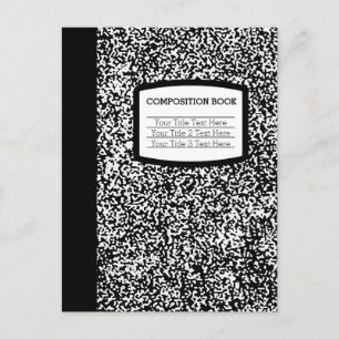 Custom Composition Book Black/White School/Teacher Postcard