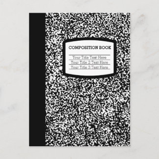 Custom Composition Book Black/White School/Teacher Postcard