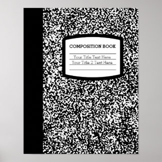 Custom Composition Book Black/White School/Teacher Poster