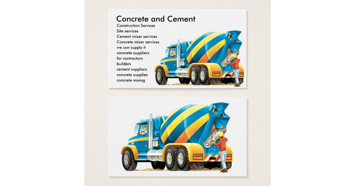 Custom Concrete Cement Construction Business Card | Zazzle.co.uk