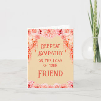 Custom Condolence Message Card For Loss Of Friend