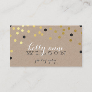CUSTOM CONFETTI GLAMOROUS gold foil spot kraft Business Card