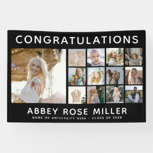 Custom 'CONGRATULATIONS' 13 Photo Collage Graduate Banner