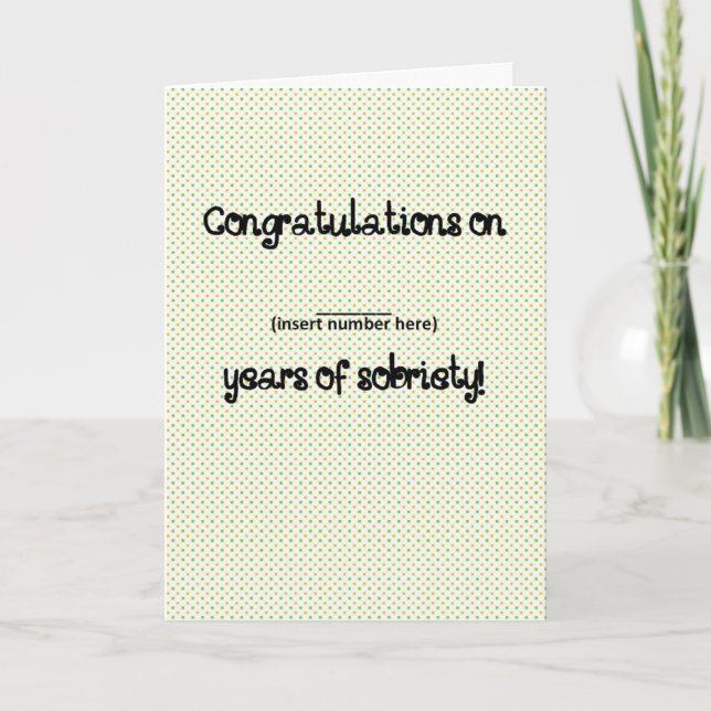 'Custom Congratulations' Funny Sobriety Card (Front)