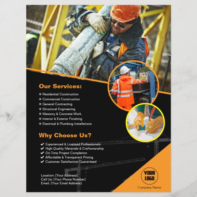 Custom Constraction Company Flyer (Front)