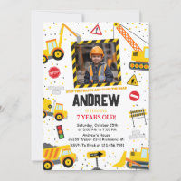 Custom Construction Birthday Party with Image