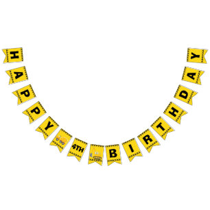 Custom Construction Kids Birthday Bunting Flags