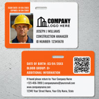 Custom Construction Site ID Logo QR Code Orange