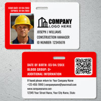 Custom Construction Site ID Logo QR Code Red