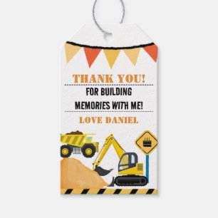 Custom Construction Themed Kid's Birthday Gift Tag