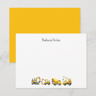 Custom Construction Trucks Note Card