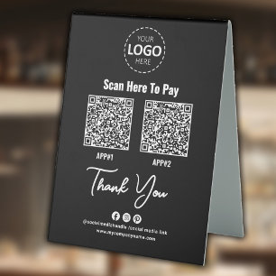Custom Contactless Payment QR Code Black
