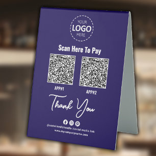 Custom Contactless Payment QR Code Blue