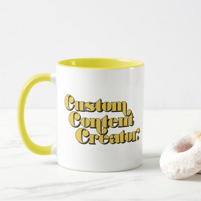 Custom Content Creator Two-Tone Mug (With Donut)
