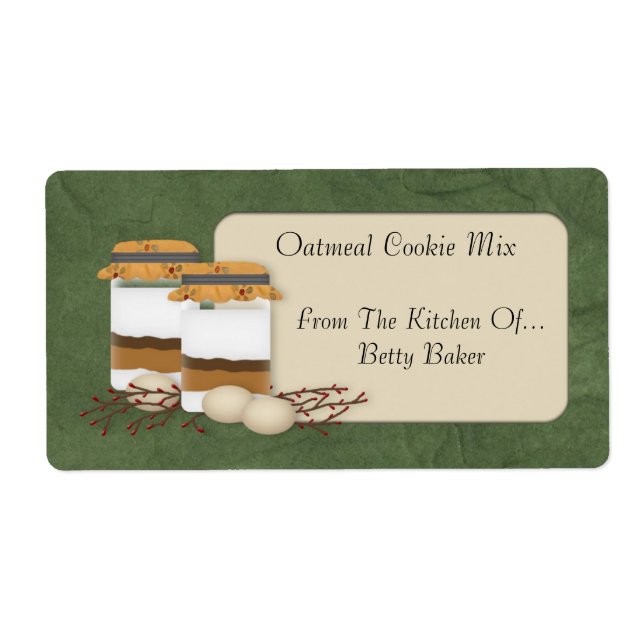 Custom Cookie Mix Jar Label (Front)
