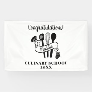 Custom Cooking School Graduation Party Banner
