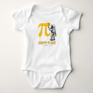 Custom Cool Astronaut Painting Pi Symbol Pi Day Baby Bodysuit