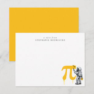 Custom Cool Astronaut Painting Pi Symbol Pi Day  Card