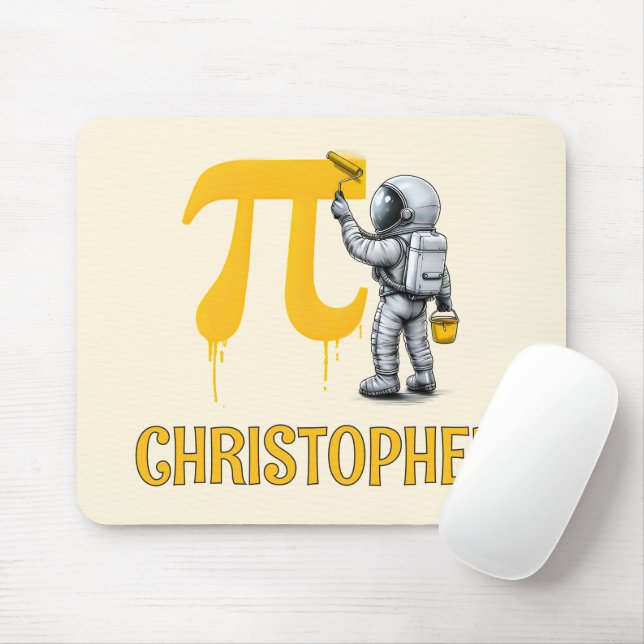 Custom Cool Astronaut Painting Pi Symbol Pi Day  Mouse Mat (With Mouse)