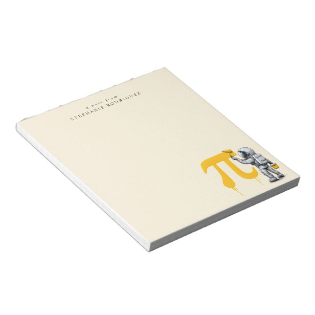 Custom Cool Astronaut Painting Pi Symbol Pi Day  Notepad (Angled)