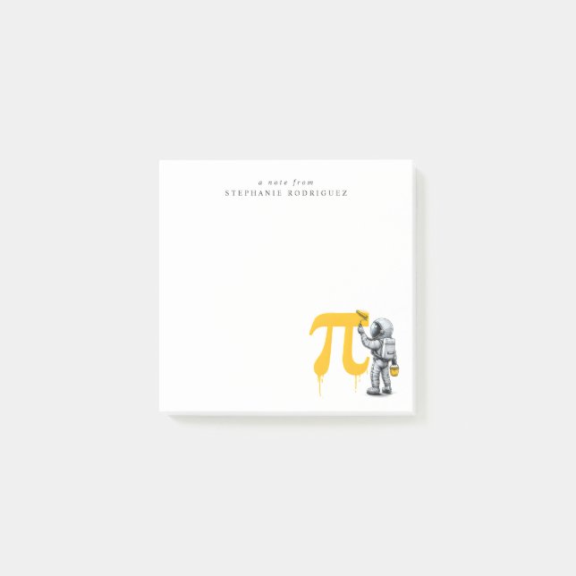 Custom Cool Astronaut Painting Pi Symbol Pi Day  Post-it Notes (Front)