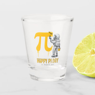 Custom Cool Astronaut Painting Pi Symbol Pi Day  Shot Glass
