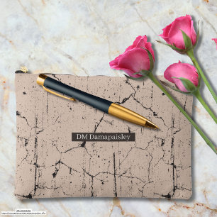 Custom cool bark background wooden artwork accessory pouch