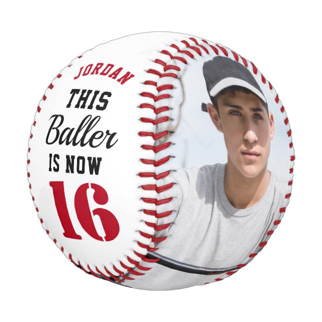 Custom Cool Birthday Gift for Teenager Photo Baseball (Angled)